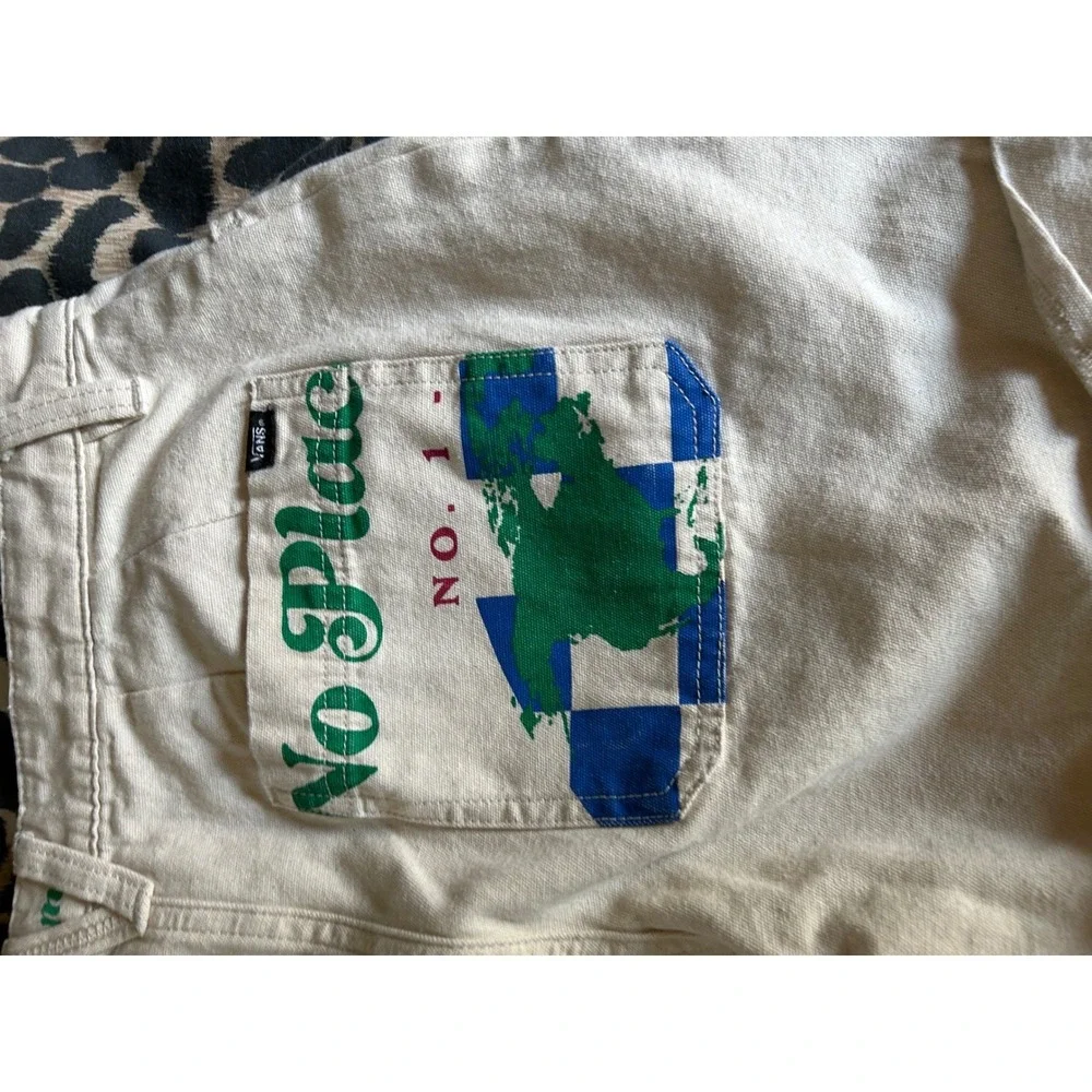 Vans No Place Like Home World Map‎ Shorts Size 27 Checkerboard Tan Women's